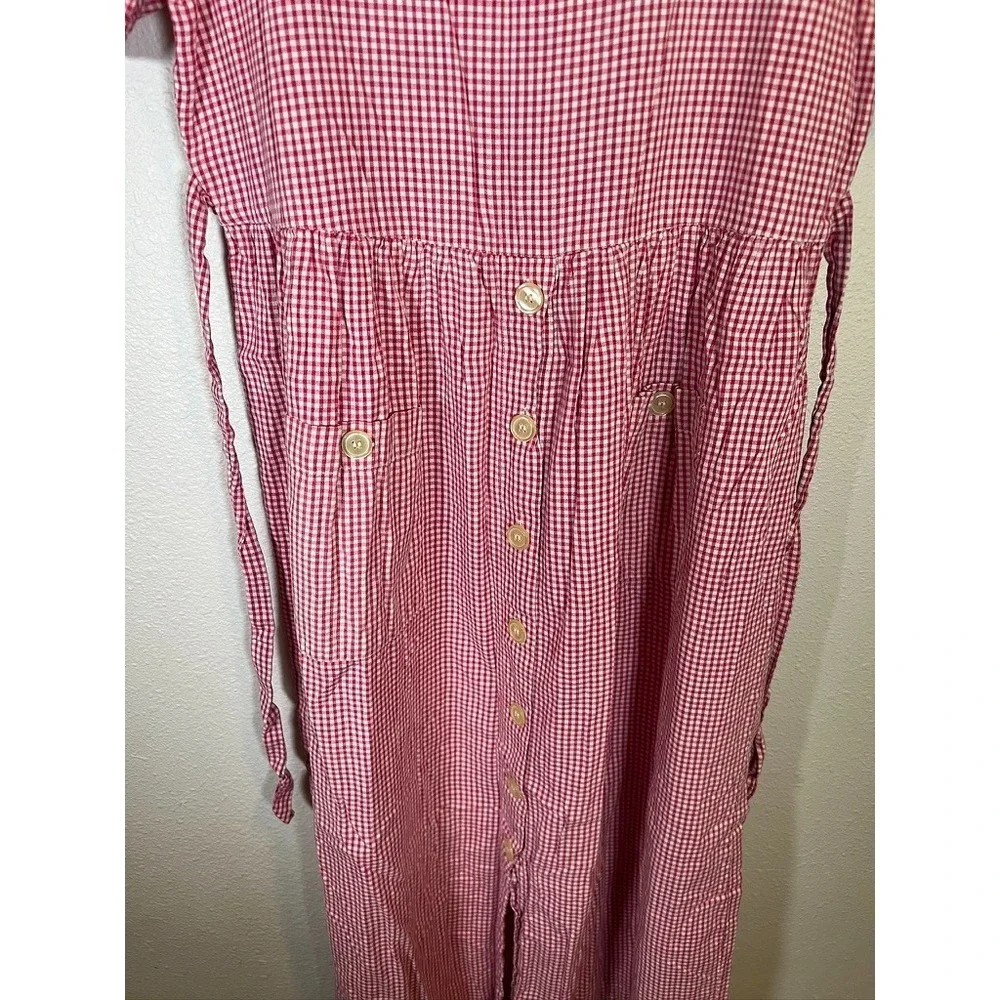 Prairie Costume Dress Red Gingham Farm Girl Dorothy Farm Theater Wardrobe Cotton - Picture 9 of 15